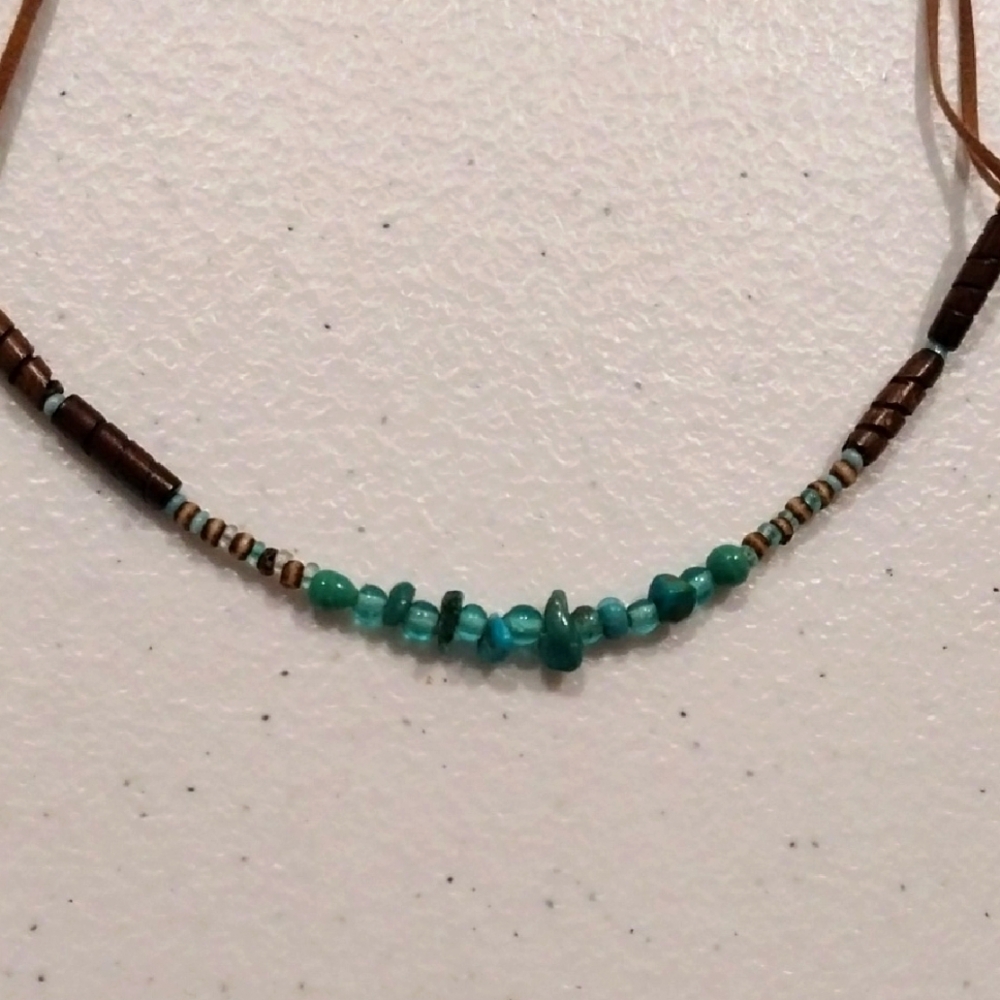 LAST DAY 5/31! Turquoise and Brown Beaded Necklace